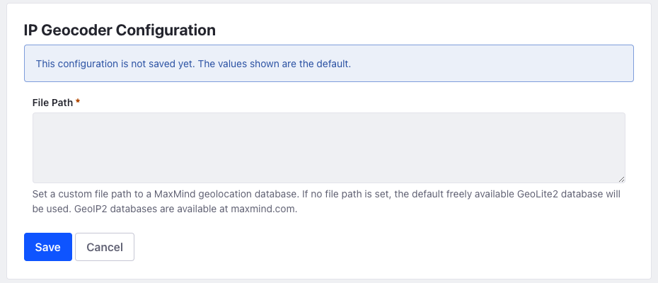 You can set the file path to a custom geolocation database.