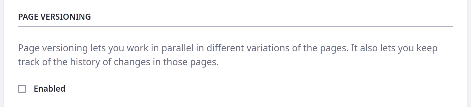 Enable Page Versioning.