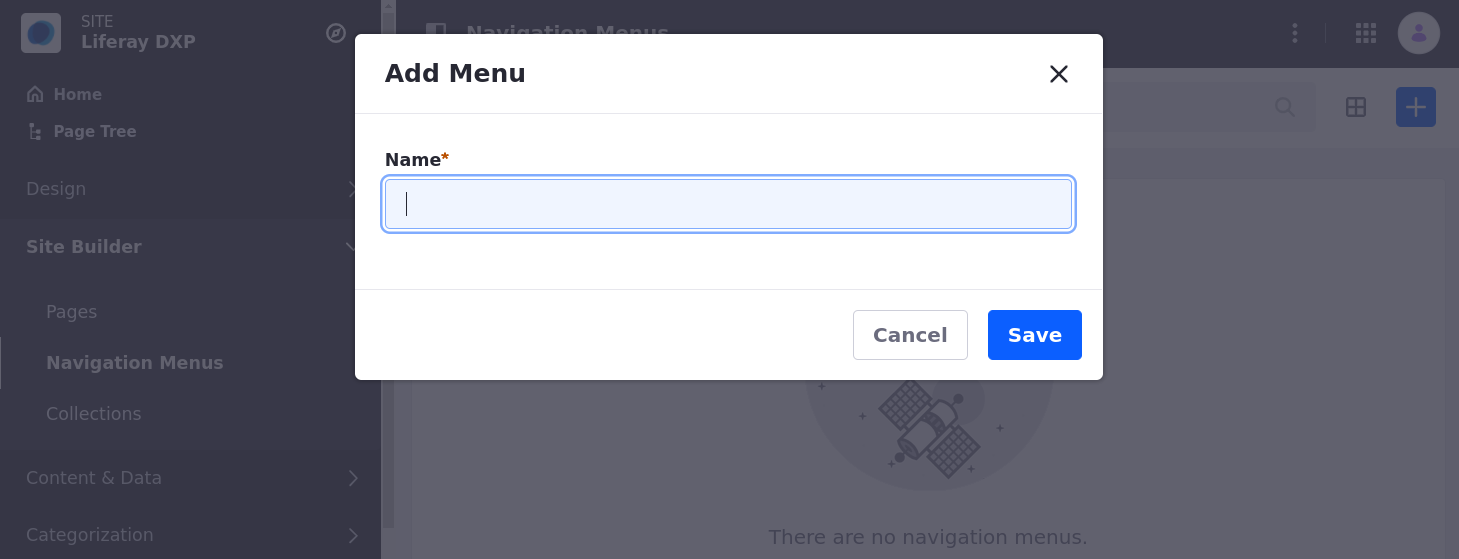 Create a navigation menu.